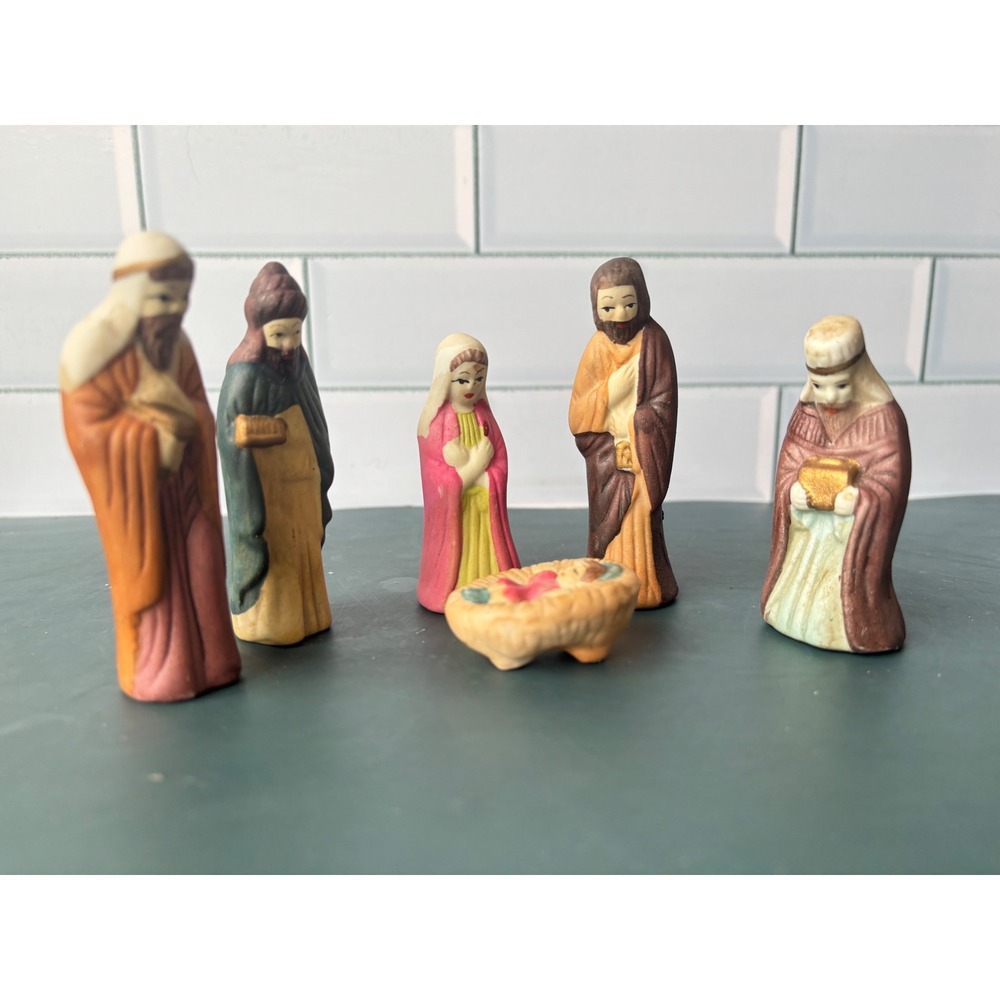 Holiday Collection 6pc Nativity Set Ceramic Christmas Figurines Manger Scene